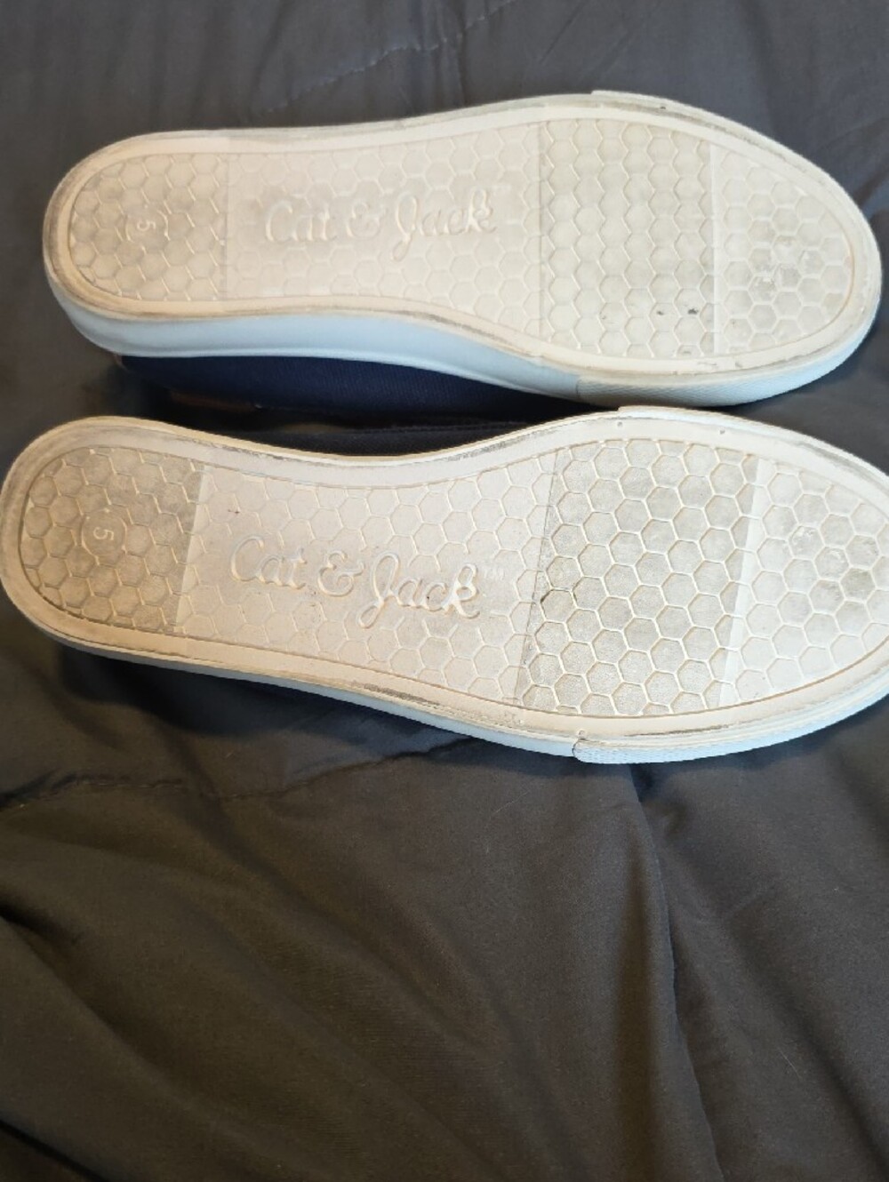 Kids CatJack Navy Canvas Boat Shoes with Brown Laces - Picture 2 of 3